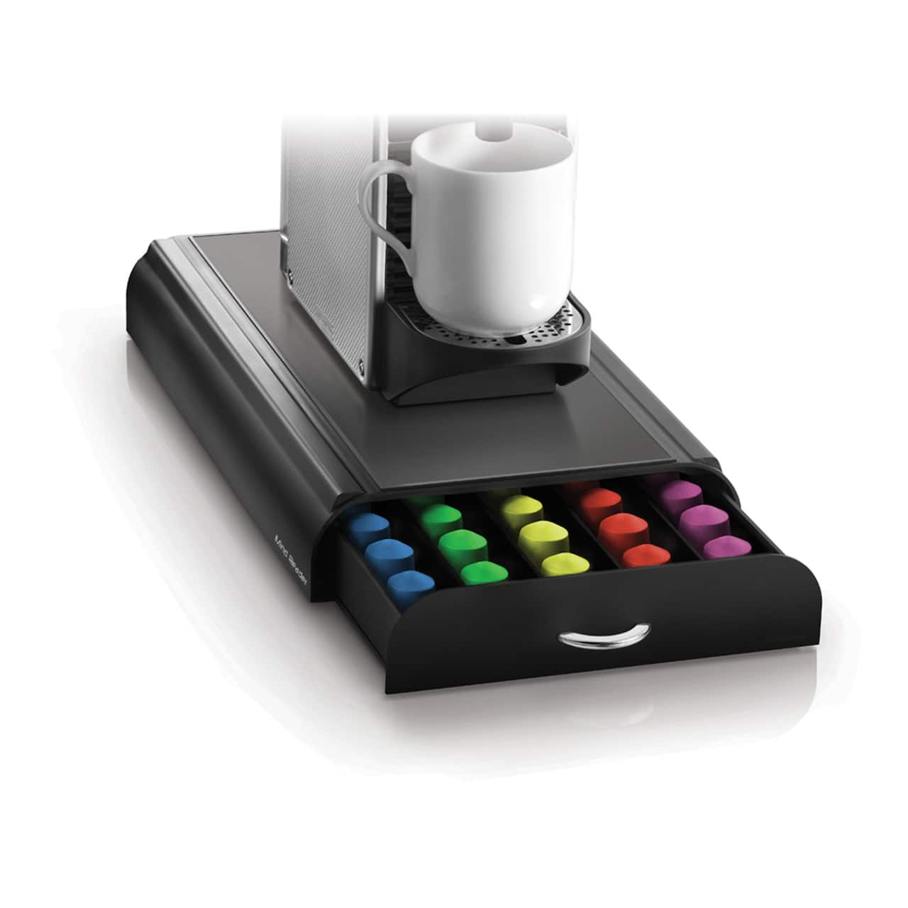 Mind Reader Black Coffee Station With Coffee Pod Storage Drawer